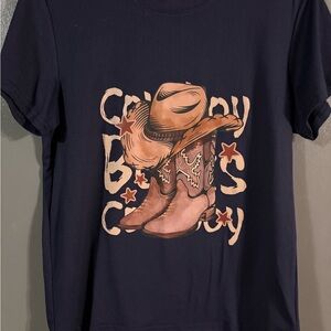 Women’s Cowboy Boots Graphic T-Shirt SZ-MEDIUM